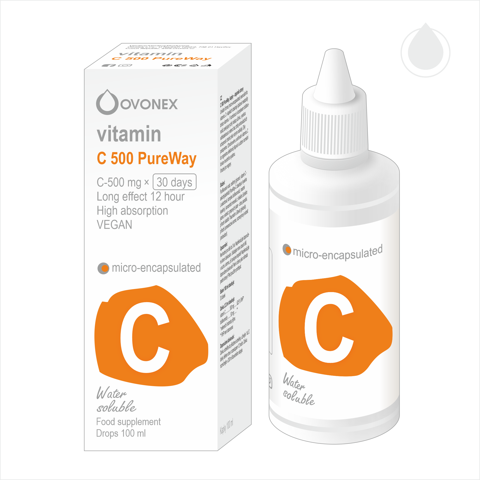 Ovonex Vitamin C 500 Pure Way kapky 100 ml